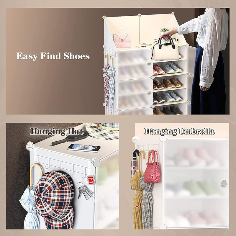 32 Pair Stackable Shoe Storage Cabinet