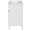 Meuble-lavabo moderne de 30 po avec lavabo supérieur, 2 tiroirs, tiroir coulissant, tablette réglable, glissières de tiroir en métal lisse, fonctions de rangement variées, pieds romains exquis, poignée texturée, blanc