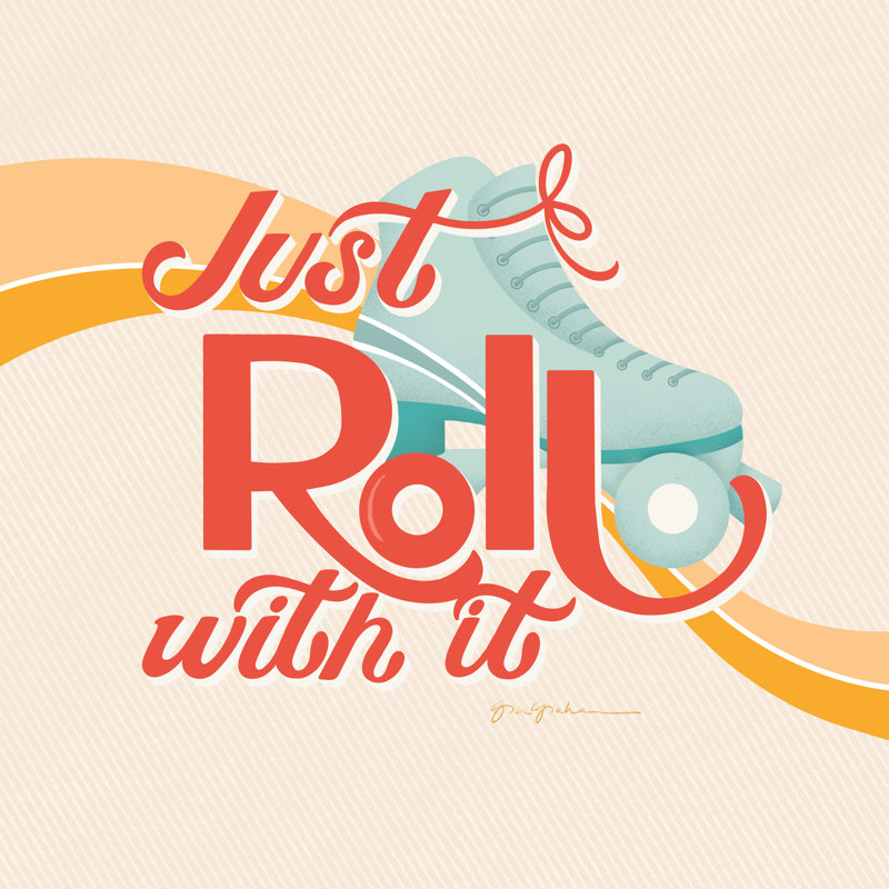 Roll With It II, Toile tendue, Pas de tapis, H 12 po x l 12 po