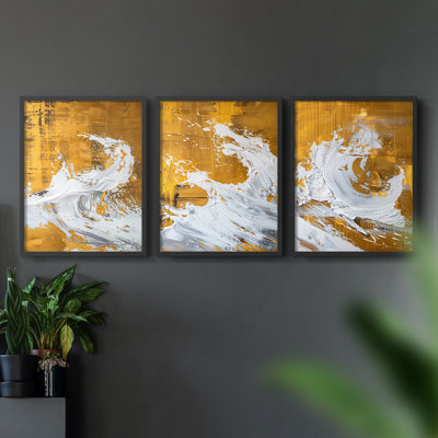 Abstract  Series  CXLI  -Set Of 3 Framed Giclee Prints -Ready to Hang