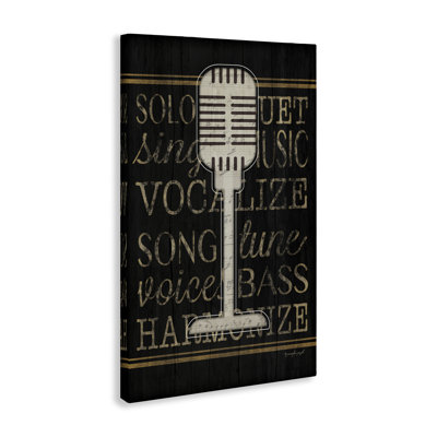 Microphone Music Motif Canvas Wall Art, design by Jennifer Pugh
