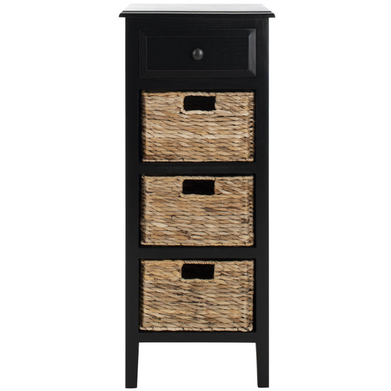 Meuble de rangement en pin Michaela, Noir vieilli