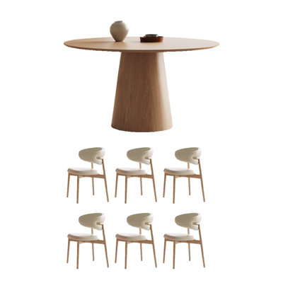 Log Style Solid Wood Dining Table