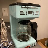 Nostalgia RCOF12AQ New & Improved Retro 12-Cup Programmable Coffee  Maker,Blue & New and Improved Wide 2-Slice Toaster, Aqua