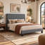 Upholstered Fabric Bed Frame-709784395-709784399