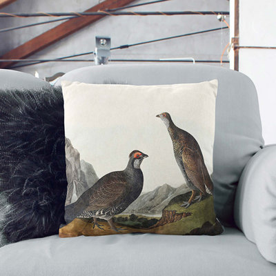 Dusky Grouse Square Throw Cushion