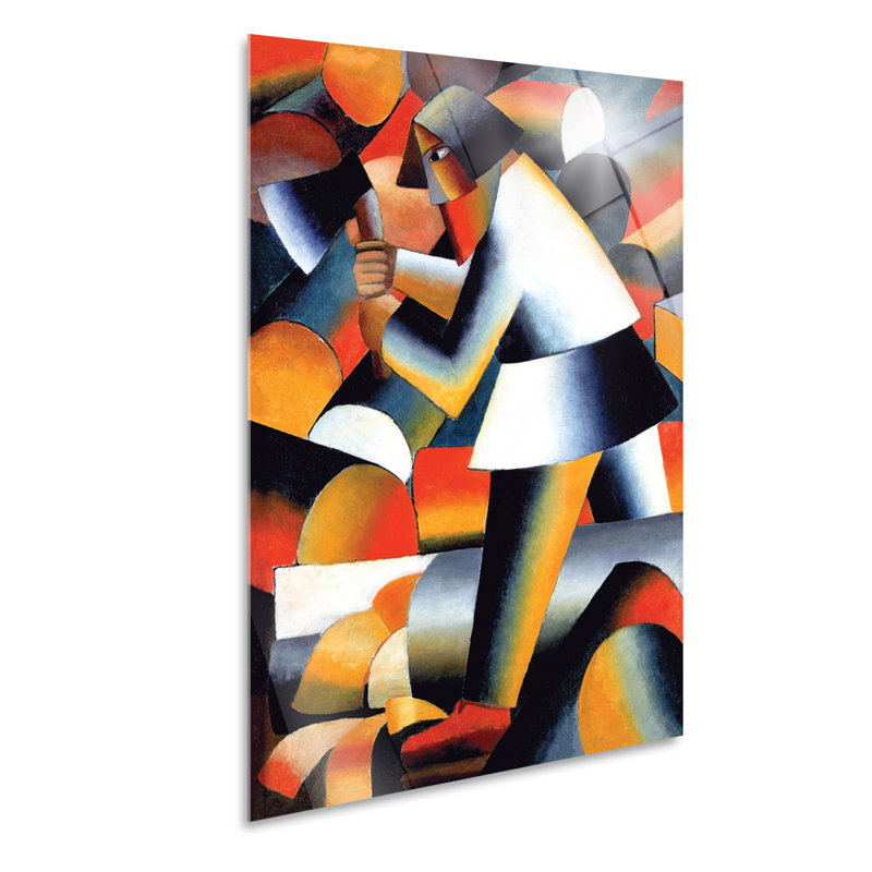 The Woodcutter by Kazimir Malevic - 5 Piece No Frame Painting on Plastic / Acrylic, 95cm H x 65cm W