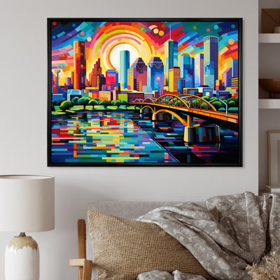 Art urbain sur toile City Houston Popart