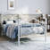 Anterrio Metal Open-Frame Bed with Butterfly Pattern Design Headboard and Footboard