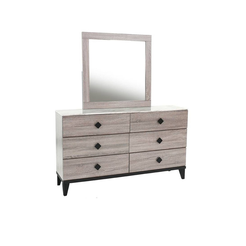 Meuble de chambre à coucher moderne 1 pièce avec commode et commode avec tiroirs, Crème