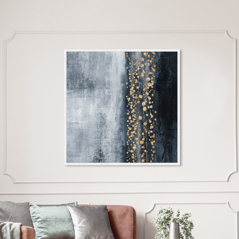 Down The River Abstract - Reproduction d'art graphique sur papier encadré, Cadre blanc, H 14 po x l 14 po x P 0,5 po