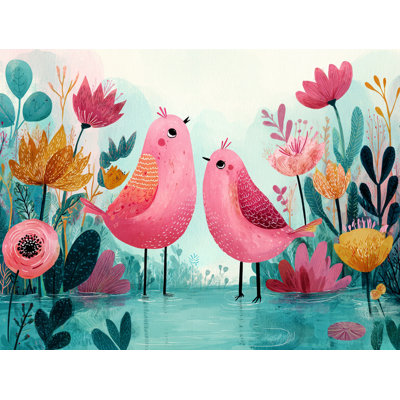 Floral Serenade - charmants oiseaux et fleurs