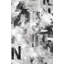 Abstrait adhésif mural noir et blanc abstrait