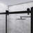 Black Frameless Single Sliding Shower Door, 48 X 72 Inch, 1/4" Tempered Glass With Zinc Roller Rail System-128545814