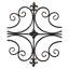Décoration murale rétro en fer forgé noir 45 po x 18 po, finition suspendue fleur de lys en métal