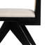 Chaises de salle à manger, chaises d'appoint rembourrées de canne (ensemble de 2), canne noire + canne naturelle + coussin beige-310329160