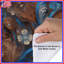 Housses de couette florales complexes bleu-brun-123421255