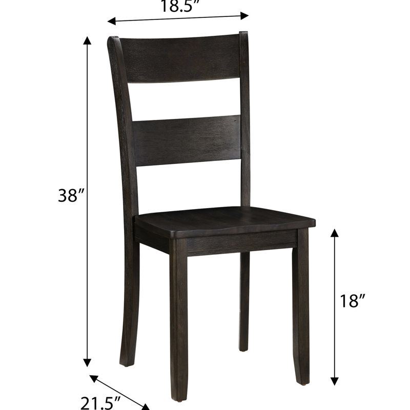 2pcs Distressed Walnut Side Chairs - Back, Rectangular For Common Dining Occasions, Transitional, Solid , Rustic Warm Finish, Sleek Tapered Legs 2 Back Standard Dining, Rectangular,