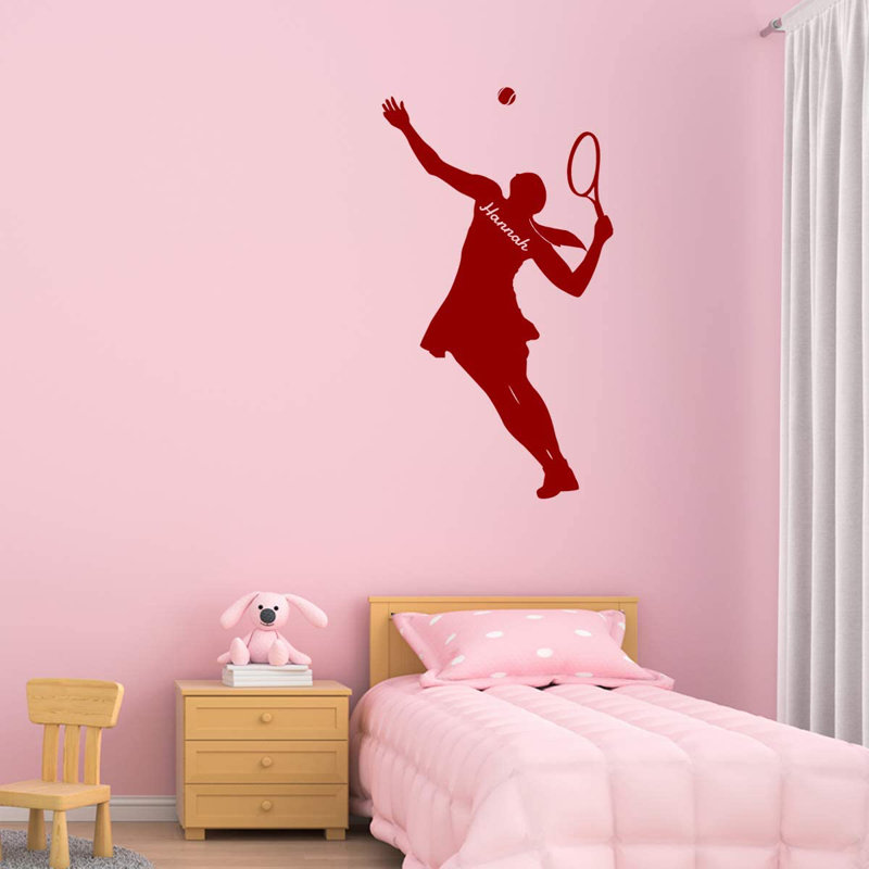 Adhésif mural tennis sur mesure, Bourgogne, H 30 po x l 17 po, Oui