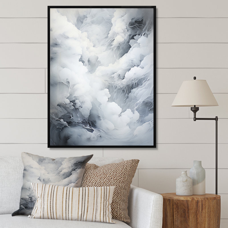 «Jaimin Clouds Whispering Clouds I», reproduction sur toile, H 40 po x l 30 po x P 1,5 po, Cadre flottant noir