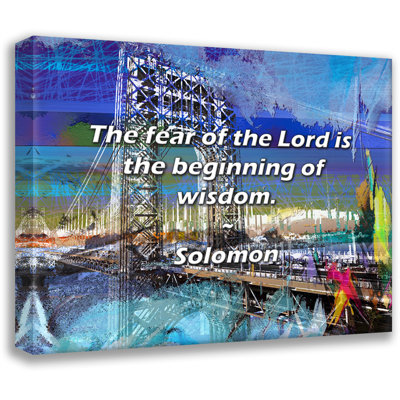 Artsy Quote "The fear of the Lord is the beginning of wisdom." By Solomon Gallery Wrapped Canvas