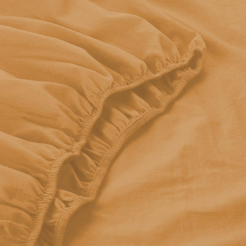 200 Thread Count Microfiber Deep Fitted Bed Sheet – 25cm Pocket, Single (3'), Ochre