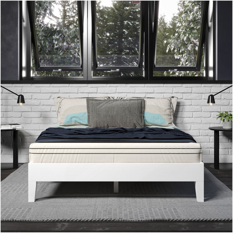Lit plateforme double - blanc, Blanc, Lit double