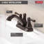 Robinet de salle de bain central Haywood avec ensemble de drain, robinet de lavabo à 2 poignées-15361206