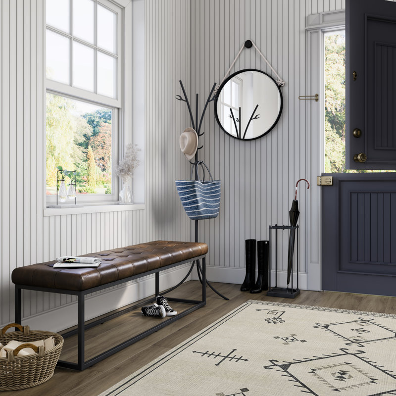 Kellner Upholstered Bench, Dark Siena