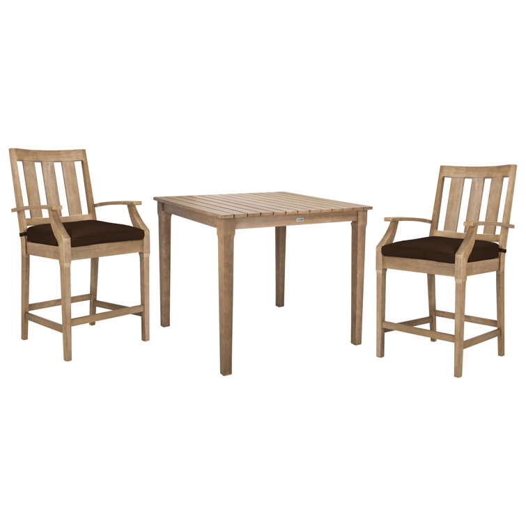 Samya Square 4 - Person 44" Long Bar Height Dining Set with Cushions