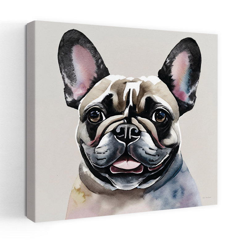 Art contemporain The Frenchie with Pet Dog, H 48 po x l 48 po