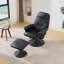 Fauteuil inclinable et pivotant à 360 ° en cuir de massage avec repose-pieds