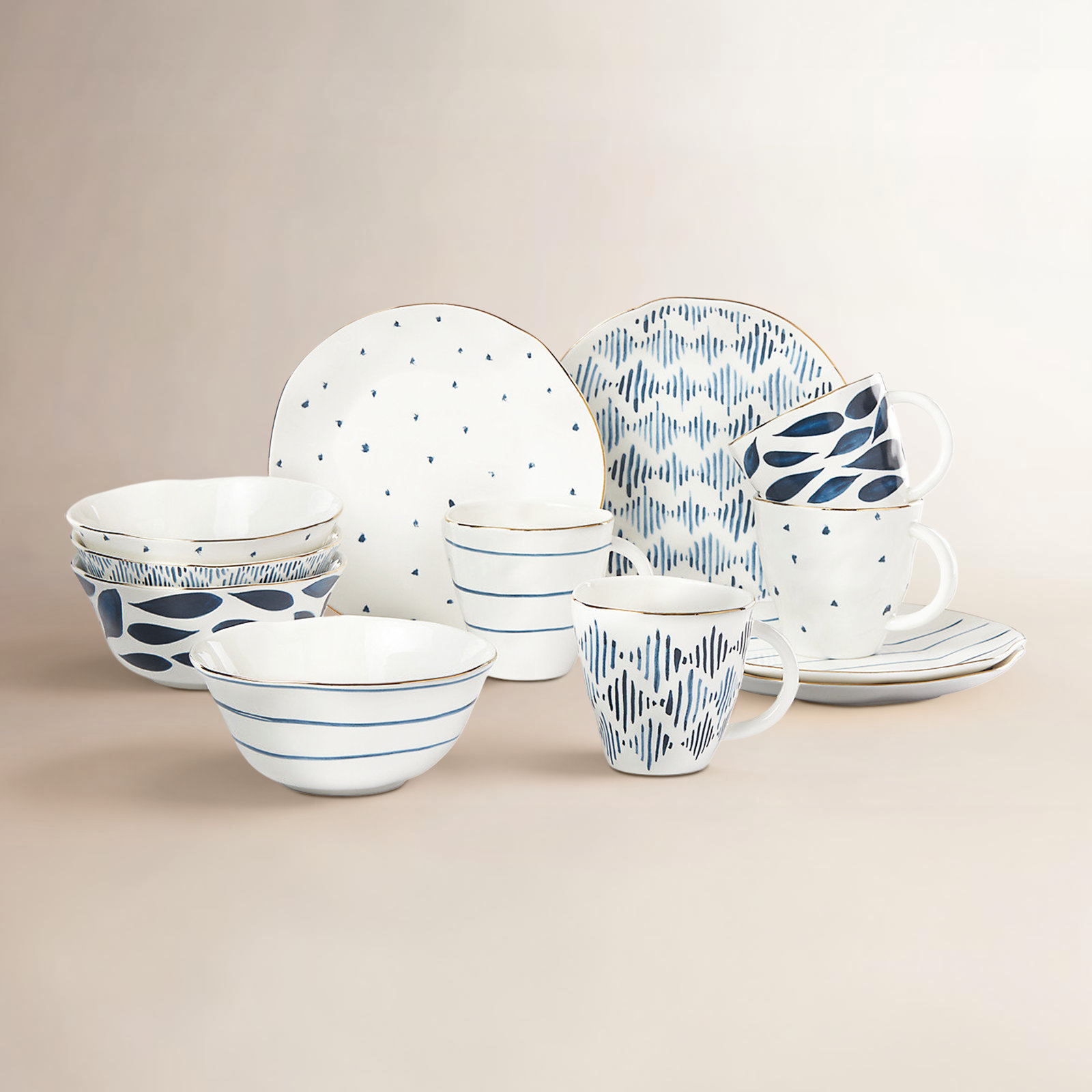 Blue Bay Porcelain Dinnerware Set