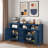 Modern 4-door Sideboard Buffet With Power Outlets, Usb Ports, Adjustable Shelves, Open Storage Cabinet And Aluminum Handles-279703134