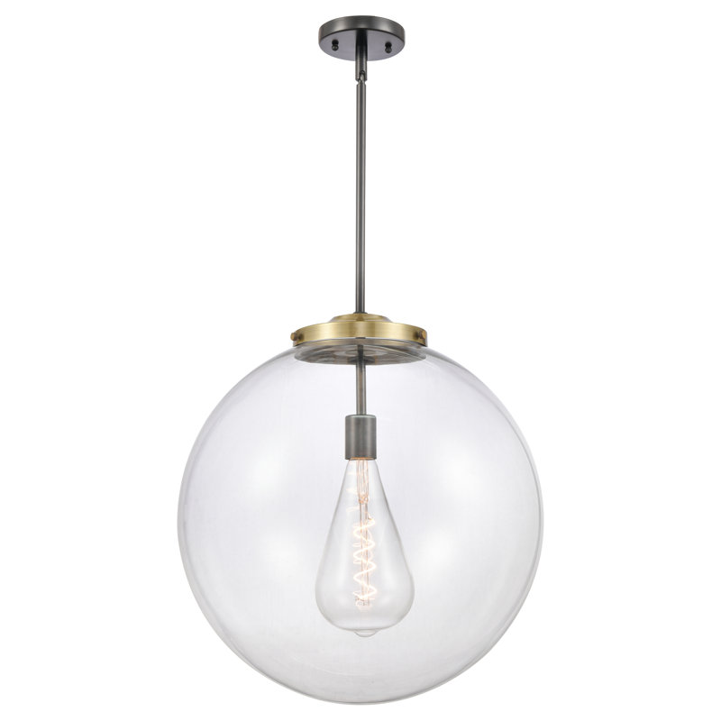Franklin Restoration - Alfonsa - 1 lumière suspendue à tige 221-1S - ampoule DEL, H 52 po x l 18 po x P 18 po, Clair