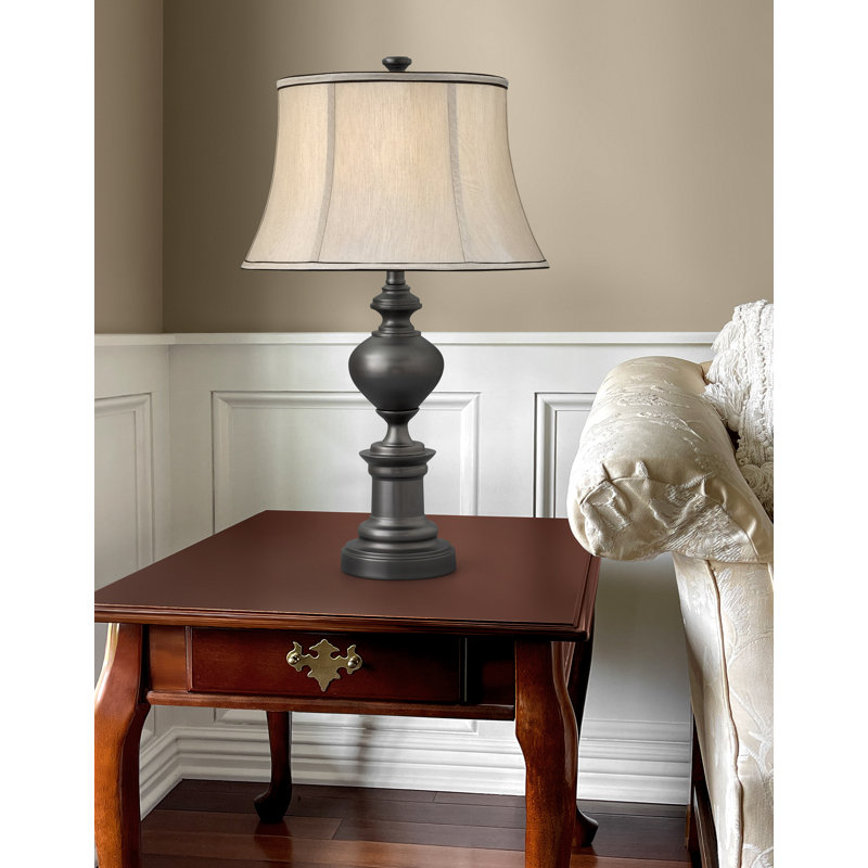 Lampe de table en bronze 28 po Athens, Gris charbon