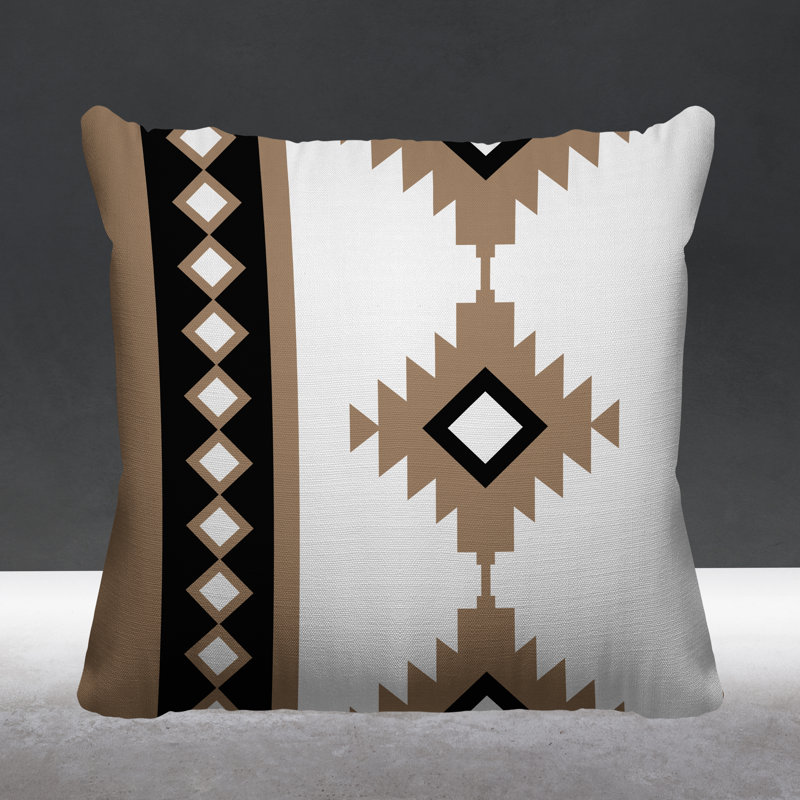 Coussin intérieur / extérieur Carlos Southwestern, L 15 po x H 15 po, Beige