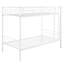 Lit superposé simple au-dessus d'un lit simple en métal blanc - système de support, s'adapte à plusieurs tailles de matelas, qualité de fabrication solide, agencement de chambre à coucher