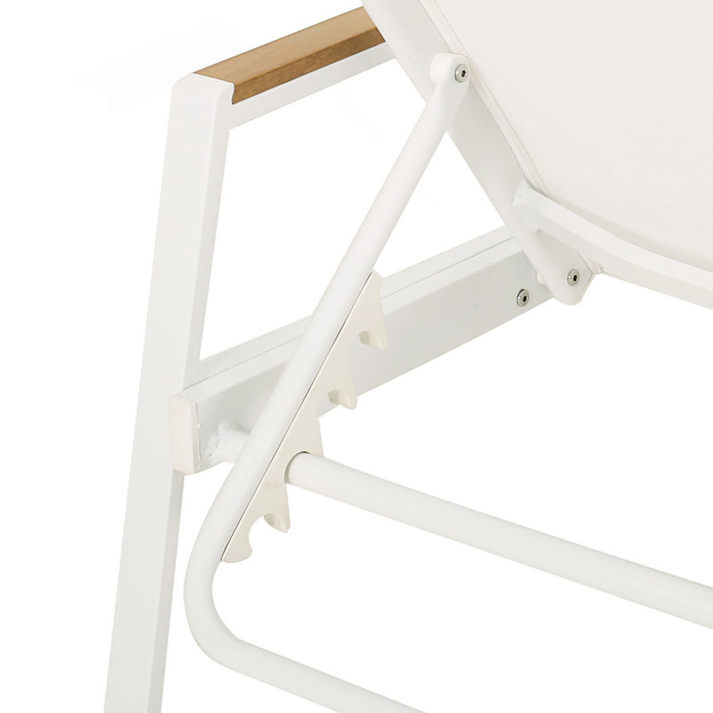 Yasmina Outdoor Patio Chaise Lounge, White, 4