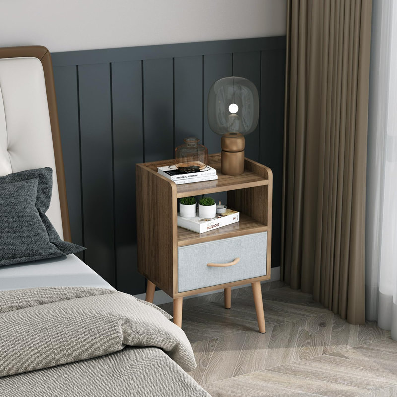 Kyralee End Table with Storage, Walnut