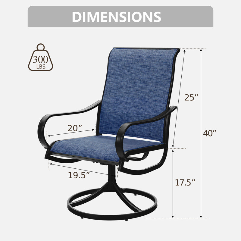 Fauteuil de salle à manger d'extérieur Nako, Bleu