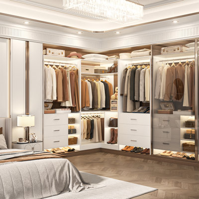 Betton 86.8" W Closet System with 6 Drawers and 4 Hanging Rods