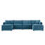 Canapé modulaire en chenille de 136 po à assise profonde et large, ensemble de canapé en forme de U avec coussins doubles, canapé à 6 places avec repose-pieds mobile-308948824