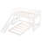 White Twin Over Bunk Bed With Built - In Slide And Side Mountable , Solid Pine Wood Structure, Great For Small Space Homes, Gray Design Lines, Slat Kit Support Bed, Color Scheme Materials, Optimized