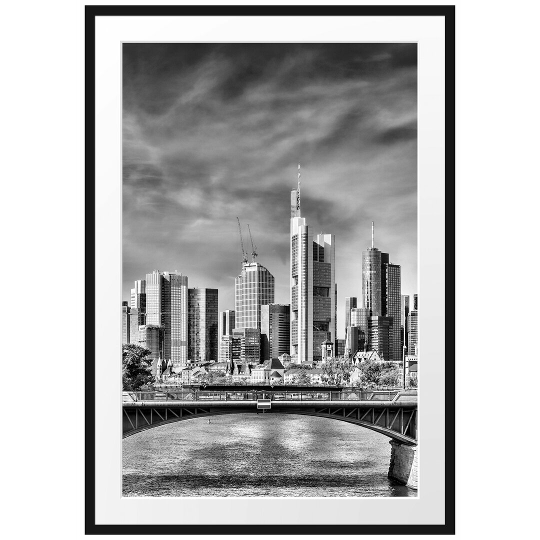 Gerahmtes Poster Skyline von Frankfurt am Main