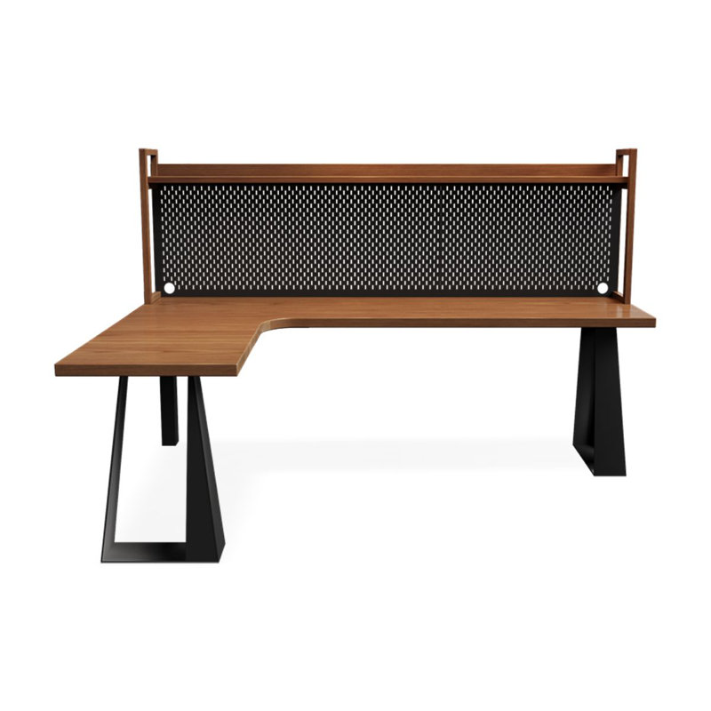 Brown L-Shaped Solid Wood writing desk
