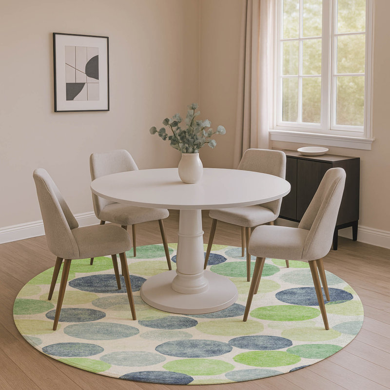 Premium Machine Washable Jakiyra AMF1898 Geometric Rug, Round 8'