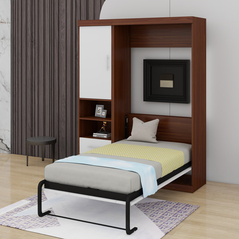 Lit escamotable simple avec armoire murale, Simple