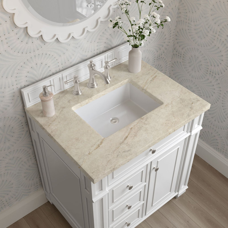 Bristol 30'' W Single Vanity, Bright White, Tajnar Eclos, 8" Widespread