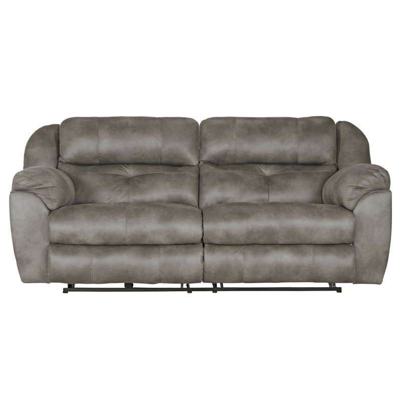 Chavers 90" Pillow Top Arm Reclining Sofa, Gray, No